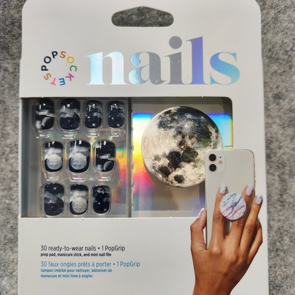 Moon Popsockets 30Gel Nails & Matching PopGrip - Picture 1 of 3